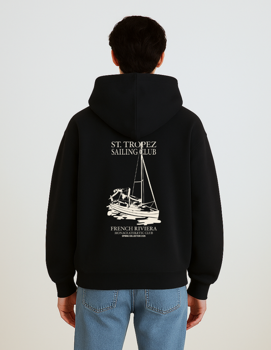 St. Tropez Sailing – Noir Marée Hoodie